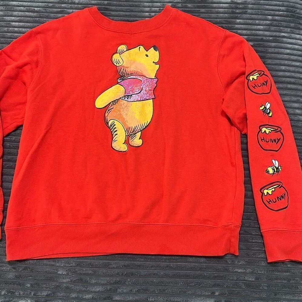 Disney Winnie The Pooh Unisex Red Long Sleeves Shirt Sweater Size XL - Picture 5 of 10
